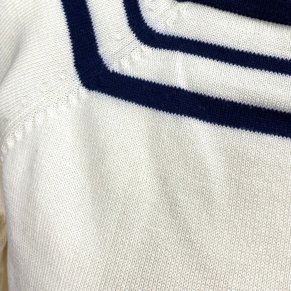 Liz Claiborne Liz Co Pullover Sweater Wmns M Hvy Knit Square Raglan Nautical Vtg - Picture 2 of 12